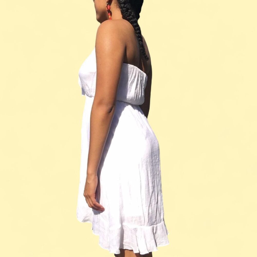 White Strapless Dress - Picture 4 of 4